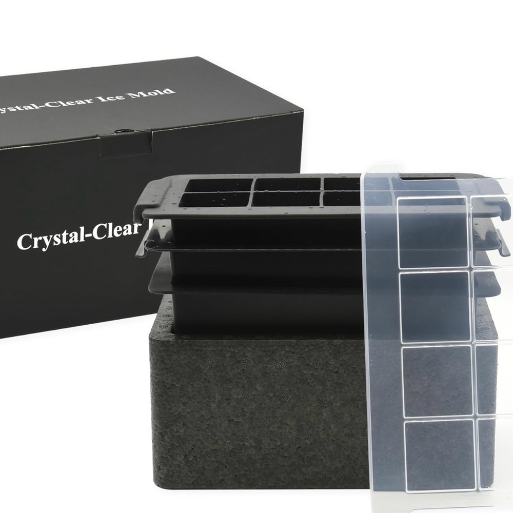 Bangp Clear Ice Cube Maker, Transparent Ice Cube Mold with Reusable Storage Bag